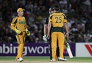 Mitchell Johnson and Scott Styris get heated, New Zealand v Australia, 1st ODI, Napier, March 3, 2010