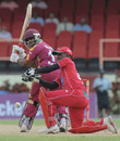 Adrian Barath flicksProsper Utseya past Tatenda Taibu, West Indies v Zimbabwe, 1st ODI, Providence, Guyana,  March 3, 2010