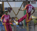 Darren Sammy is cock-a-hoop after sending back Timycen Maruma, West Indies v Zimbabwe, 3rd ODI, Kingstown, March 10, 2010