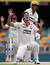 Ben Cutting picks up Matt Johnston lbw, Queensland v Western Australia, Sheffield Shield, Brisbane, March 12, 2010