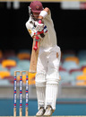 Chris Lynn defends on the way to 139, Queensland v Western Australia, Sheffield Shield, Brisbane, March 12, 2010