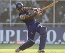 Abhishek Jhunjhunwala goes on the offensive during his 45, Rajasthan Royals v Kolkata Knight Riders, IPL, Ahmedabad, March 20, 2010