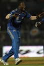 Kieron Pollard had a good time with the ball, Mumbai Indians v Deccan Chargers, IPL, Brabourne Stadium, April 3, 2010