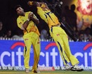 M Vijay catches Kieron Pollard despite interference from Thilan Thushara, Chennai Super Kings v Mumbai Indians, IPL, Chennai, April 6, 2010