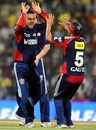 Virender Sehwag celebrates a wicket, Chennai Super Kings v Delhi Daredevils, IPL, Chennai, April 15, 2010