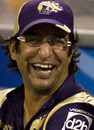 Wasim Akram relaxes in the dugout, Kolkata Knight Riders v Chennai Super Kings, IPL, March 16, 2010 