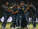 Deccan Chargers celebrate their qualification for the semi-finals, Delhi Daredevils v Deccan Chargers, IPL, Delhi, April 18, 2010
