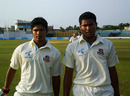 Emon Ahmed and Subashis Roy  walk off after saving Bangladesh A the game, Bangladesh A v South Africa A, Mirpur, April 25, 2010