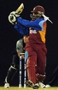 Chris Gayle goes for a pull, West Indies v New Zealand, ICC World Twenty20 warm-up, Guyana, April 28, 2010