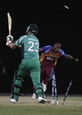 Dwayne Bravo celebrates after bowling Trent Johnston, West Indies v Ireland, World Twenty20, Providence, April 30, 2010