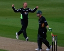 Gareth Batty celebrates Alexei Kervezee's dismissal, Worcestershire v Surrey, Clydesdale Bank 40, Worcester, May 3, 2010