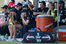 England women look out of the dugout, West Indies v England, Women's World Twenty20, St Kitts, May 7, 2010