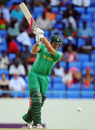 David Miller drives forcefully down the ground, West Indies v South Africa, 2nd T20, Antigua, May 20, 2010
