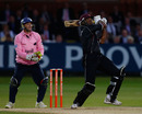 Kieron Pollard slams one of seven sixes as Adam Gilchrist looks on, Middlesex v Somerset, Friends Provident t20, Lord's, June 9, 2010