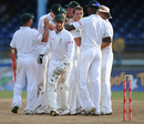 South Africa celebrate after completing a 163-run victory in the first Test, West Indies v South Africa, 1st Test, Trinidad, 4th day, June 13, 2010