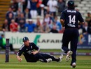 Paul Collingwood completes a run-out while sprawled on the ground, England v Bangladesh, 3rd ODI, Edgbaston, July 12, 2010