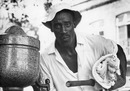 Vanburn Holder takes a drink from the water fountain, New Zealand v West Indies, World Cup, The Oval, June 18, 1975