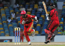 Lendl Simmons plays an unorthodox stroke, Trinidad and Tobago v Canada, Caribbean T20, 1st match, July 22, 2010