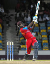 Ryan Wiggins hits a six on his way to an unbeaten 21-ball 39, Barbados v Combined Colleges and Campuses, Caribbean T20, 4th match, July 23, 2010