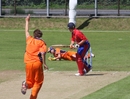 Corey Bisson is caught behind off the bowling of Dick van Baren, Jersey Under-19 v Netherlands Under-19, European Under-19 Championship, Belfast, July 23, 2010