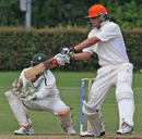 Netherlands' Pieter Seelaar cuts square, Netherlands v Zimbabwe XI, Intercontinental Cup, 2nd day, Amstelveen, July 26, 2010