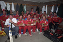 Zimbabwe celebrate their victory against England, England v Zimbabwe, World Cup, Melbourne, March 18, 1992