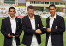Michael Atherton awards Test caps to brothers Adam (left) and Ben Hollioake, England v Australia, 5th Test, Trent Bridge, 1st day, August 7, 2010