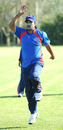 Nepal's Mahaboob Alam warms up, Nepal v Tanzania, ICC WCL Div. 4, Medicina, August 17 2010