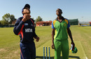 Paras Khadka and Hamisi Abdallah at the toss, Nepal v Tanzania, ICC WCL Div. 4, Medicina, August 17 2010