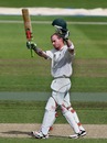 Alexei Kervezee celebrates his fine hundred as Worcestershire's lead grew, Worcestershire v Surrey, County Championship, Division Two, New Road, August 18, 2010
