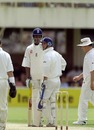 Alex Tudor and Graham Thorpe have a chat, England v New Zealand, first Test, Edgbaston, 3 July 1999