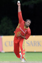 Khurram Chohan bowls during his fruitful spell, Canada v Ireland, 1st ODI, September 6, 2010