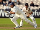 Ryan Sidebottom contributed a vital unbeaten seven runs in what could be his final innings for Nottinghamshire, Lancashire v Nottinghamshire, County Championship Division One, Old Trafford, September 16 2010
