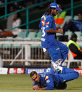 Shikhar Dhawan took a diving catch to dismiss Narsingh Deonarine, Mumbai Indians v Guyana, Champions League Twenty20, Durban, September 16, 2010