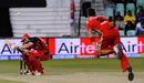 Dale Steyn lets one rip as Michael Klinger ducks, Royal Challengers Bangalore v South Australia, Champions League Twenty20, Durban, September 17, 2010