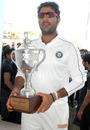 Rest of India captain Yuvraj Singh with the Irani Cup trophy, Mumbai v Rest of India, Irani Cup, Jaipur, 5th day, October 5, 2010
