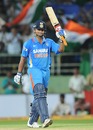 Suresh Raina celebrates his half-century, India v Australia, 2nd ODI, Visakhapatnam, October 20, 2010