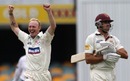 Scott Coyte celebrates after completing a hat-trick, Queensland v New South Wales, Sheffield Shield, Brisbane, 2nd day, November 1, 2010