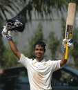 Iqbal Abdulla celebrates his maiden first-class century, Mumbai v Saurashtra, Mumbai, Ranji Trophy Super League, 2nd day, November 2, 2010