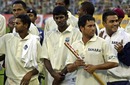 Sachin Tendulkar at the presentation after the draw, India v West Indies, 3rd Test, Calcutta, October 30 to November 3, 2002