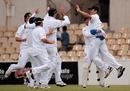 Jonathan Trott is congratulated after taking a one-handed catch to dismiss Michael Klinger, South Australia v England XI, Adelaide, November 13, 2010