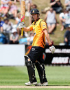 Michael Pollard brings up his half-century, Wellington v Canterbury, HRV Cup, Basin Reserve, December 5, 2010