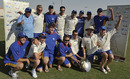 Namibia celebrate with the Intercontinental Shield, UAE v Namibia, ICC Intercontinental Shield final, Dubai, December 5, 2010