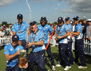 Auckland pop open the champagne after taking the title, Auckland v Central Districts, HRV Cup final, Auckland, January 2, 2011