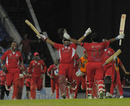 Trinidad & Tobago celebrate their last-ball victory over Canada, Canada v Trinidad & Tobago, Antigua, Caribbean T20, January 15, 2011 
