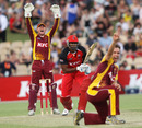 Chris Simpson traps Kieron Pollard lbw, South Australia v Queensland, Twenty20 Big Bash 2010-11, Adelaide, January 20, 2011