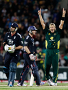 Shane Watson celebrates Eoin Morgan's dismissal, Australia v England, 2nd ODI, Hobart, January 21, 2011