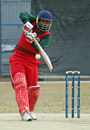 Oman captain Hemal Mehta plays a shot during his century, Oman v Papua New Guinea, WCL Division Three, Mong Kok, January 22, 2011
