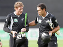 Martin Guptill and Ross Taylor walk back after the win, New Zealand v Pakistan, 1st ODI, Westpac Stadium, Wellington, January 22, 2011