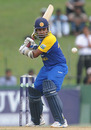 Mahela Jayawardene prepares for a shot during his unbeaten 48, Sri Lanka v West Indies, 2nd ODI, Colombo, February 3, 2011